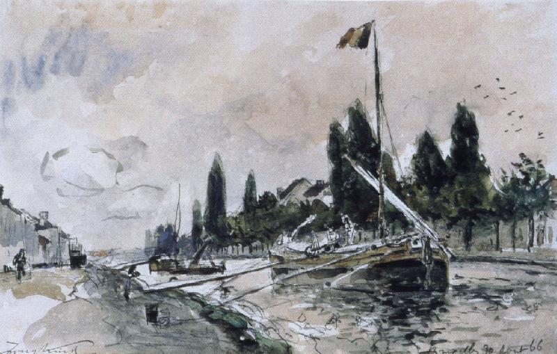 Johann Barthold Jongkind willebroek canal oil painting image